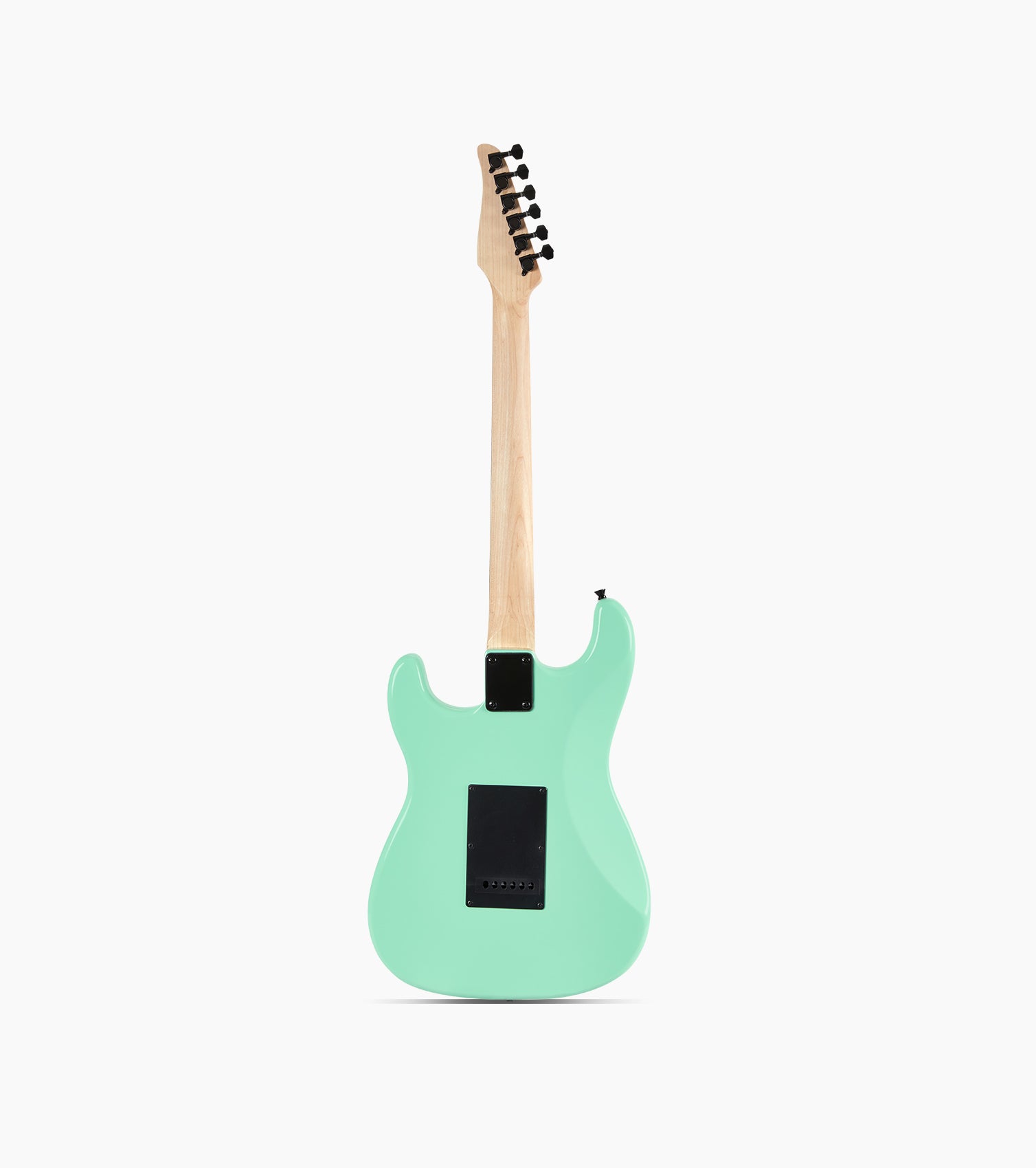 back of 36” Green beginner electric guitar