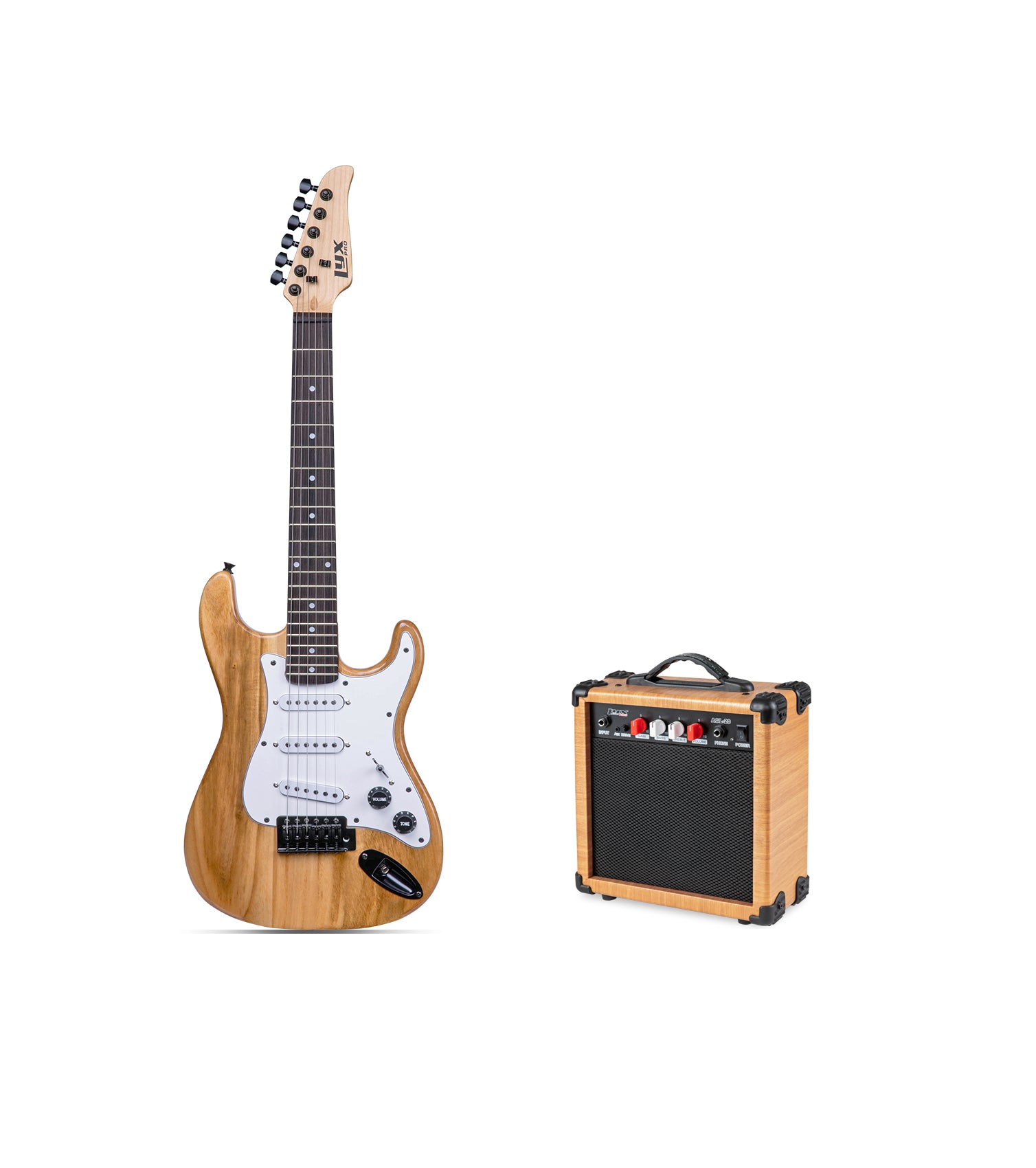 36” Natural beginner electric guitar with amp