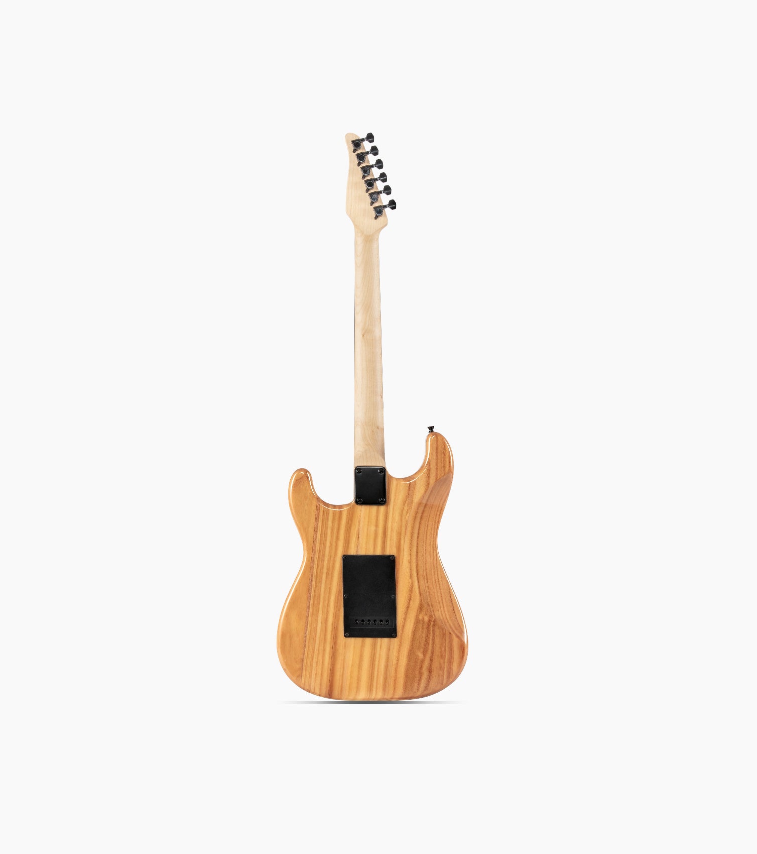 back of 36” Natural beginner electric guitar