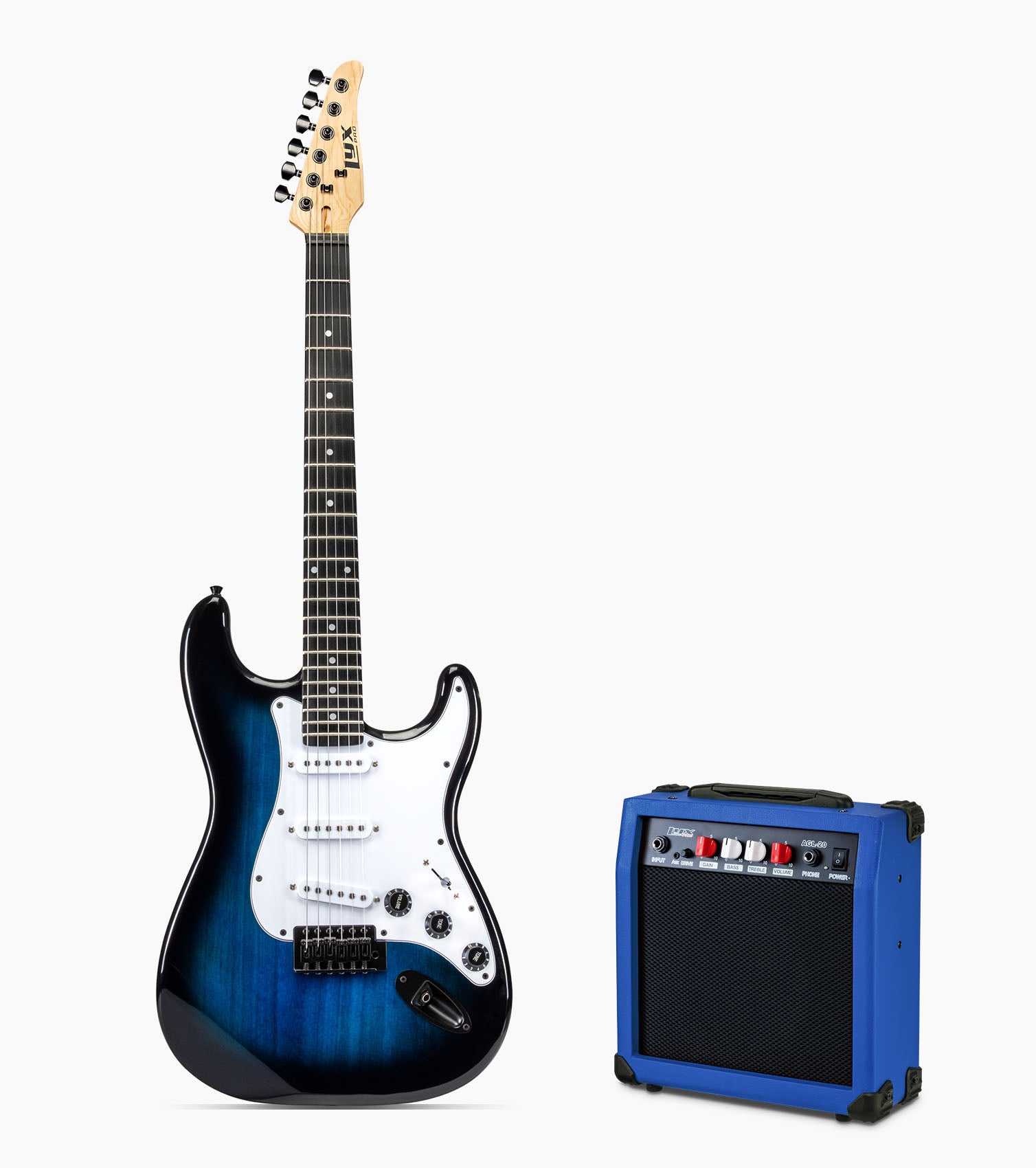 39 in Blue Stratocaster Electric Guitar & Starter Kit - Guitar and Amp