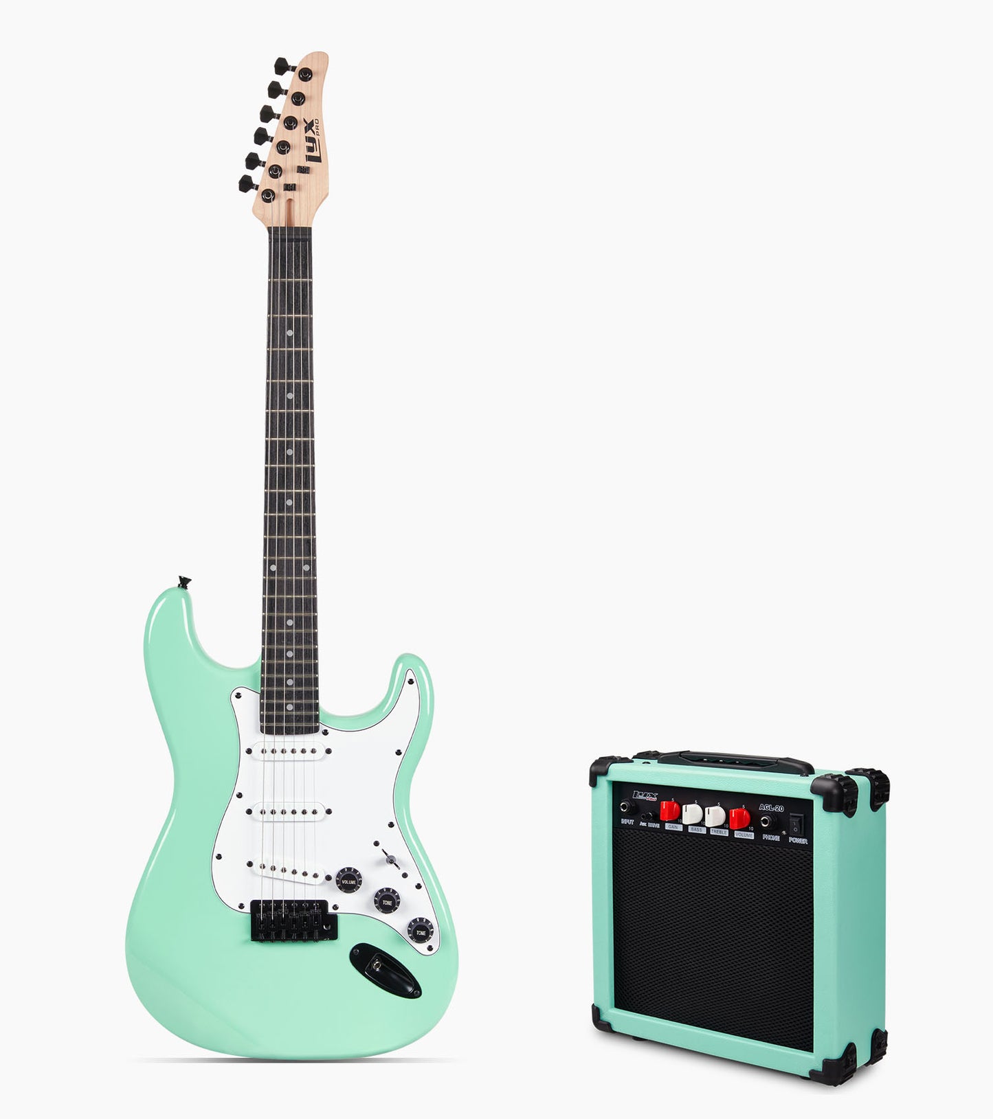39” Green beginner electric guitar with amp
