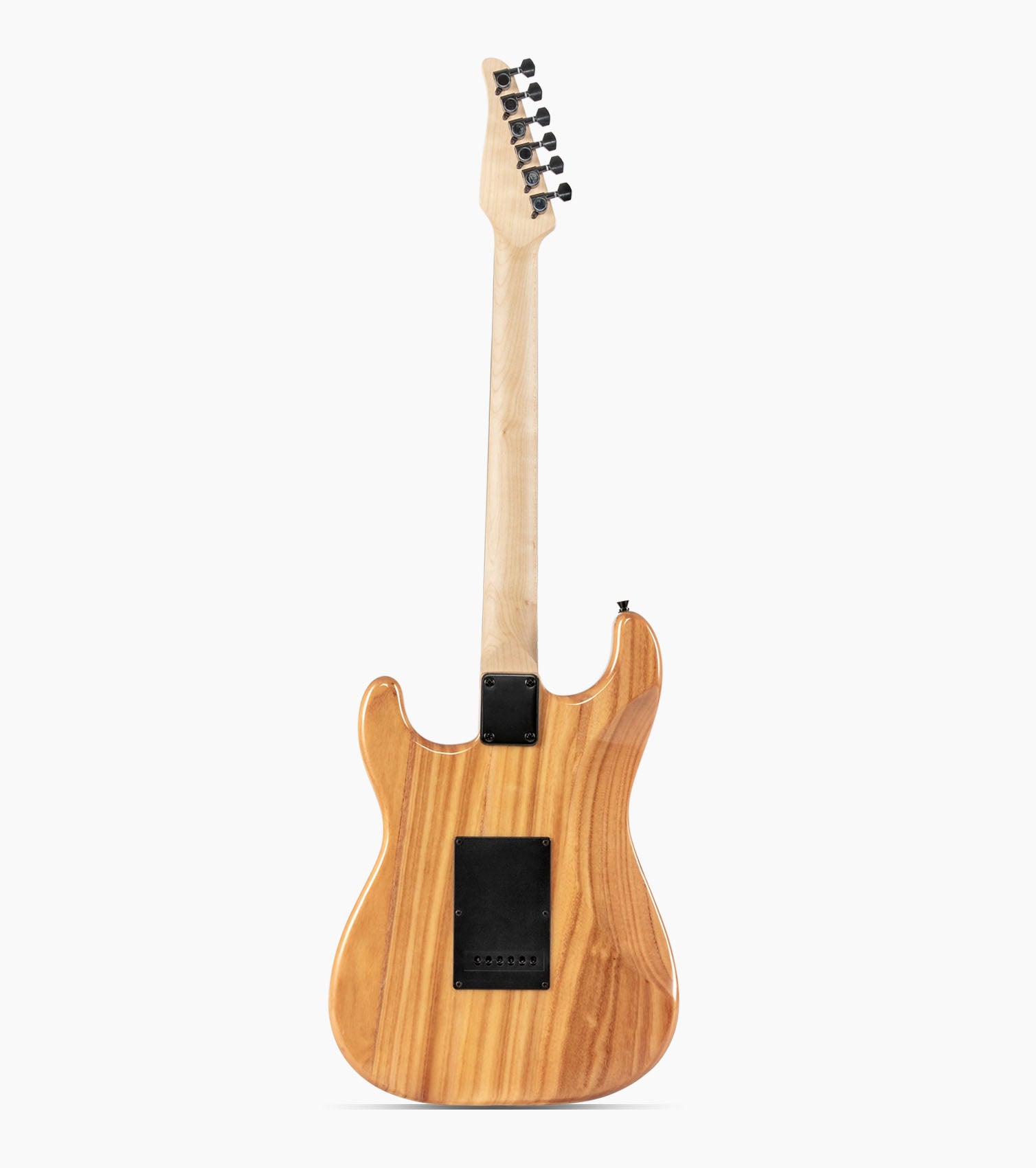 back of 39” Natural beginner electric guitar