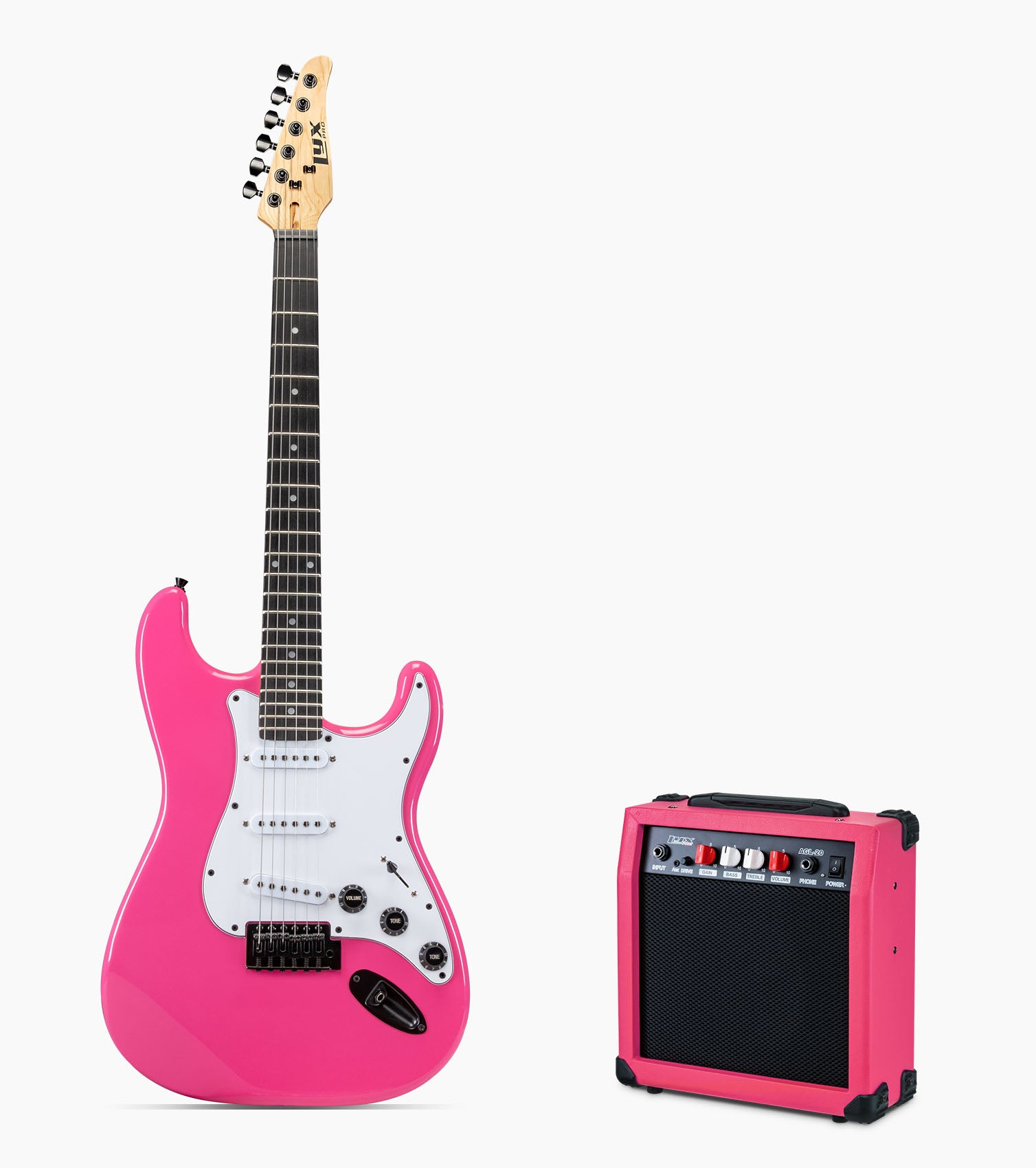 39” Pink beginner electric guitar with amp