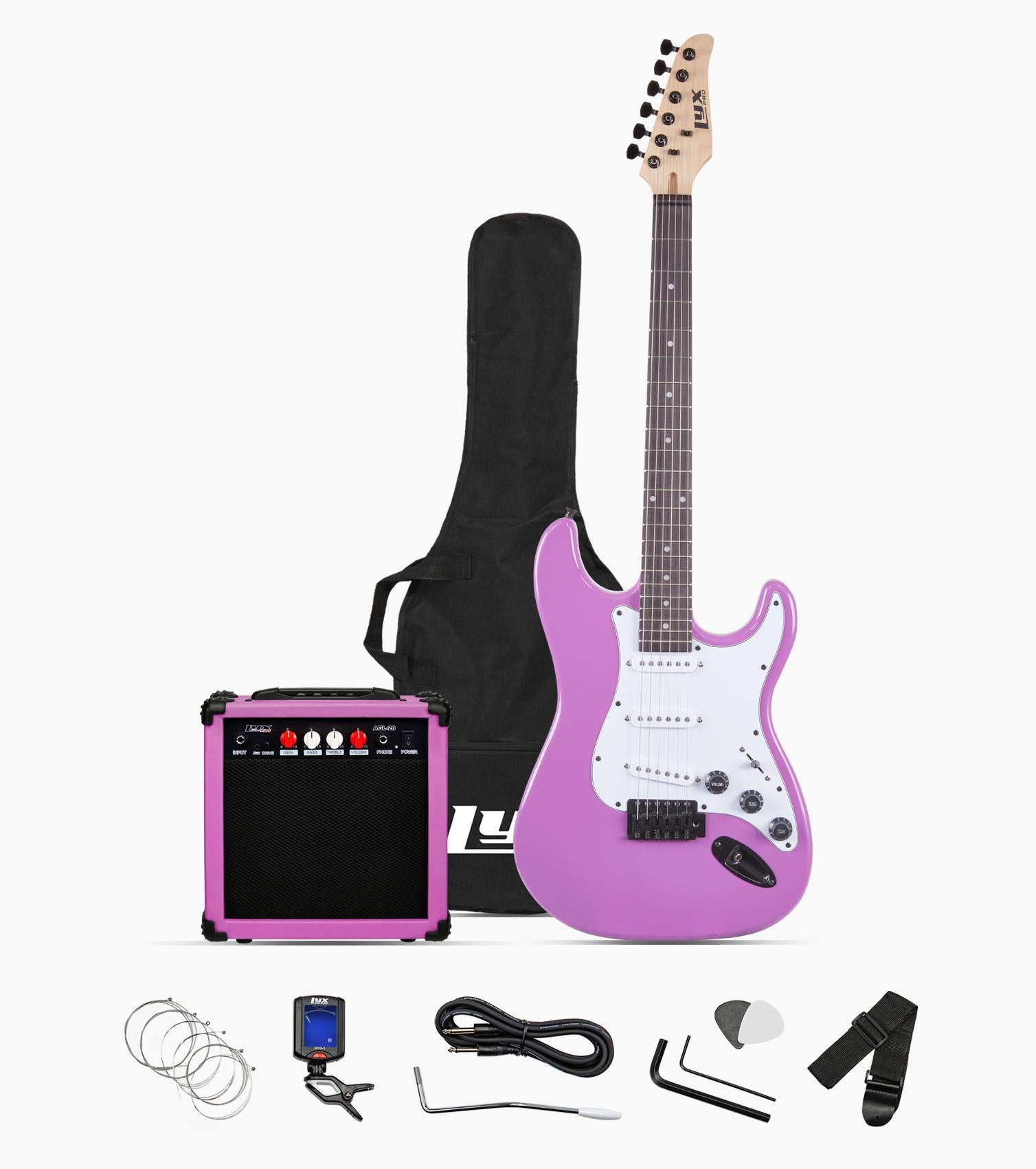 39 in Retro Purple Stratocaster Electric Guitar & Starter Kit - Hero Image
