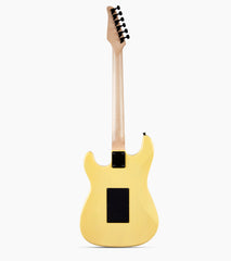 back of 39” Retro Yellow beginner electric guitar
