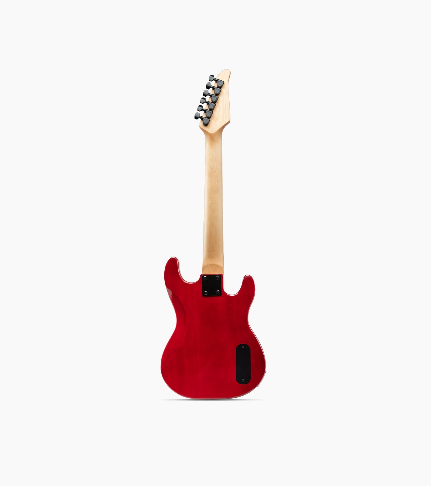 back of 30” Red Left Handed beginner electric guitar