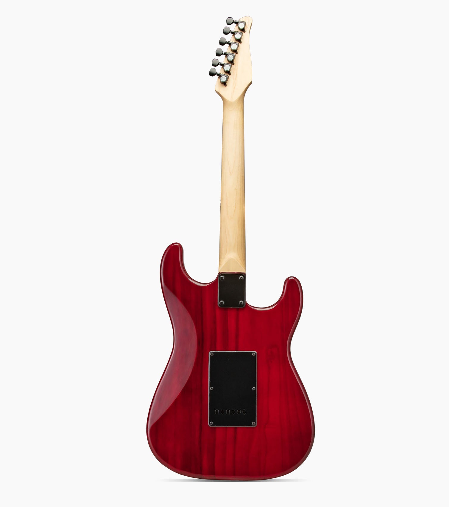 back of 39” Left Handed Red beginner electric guitar