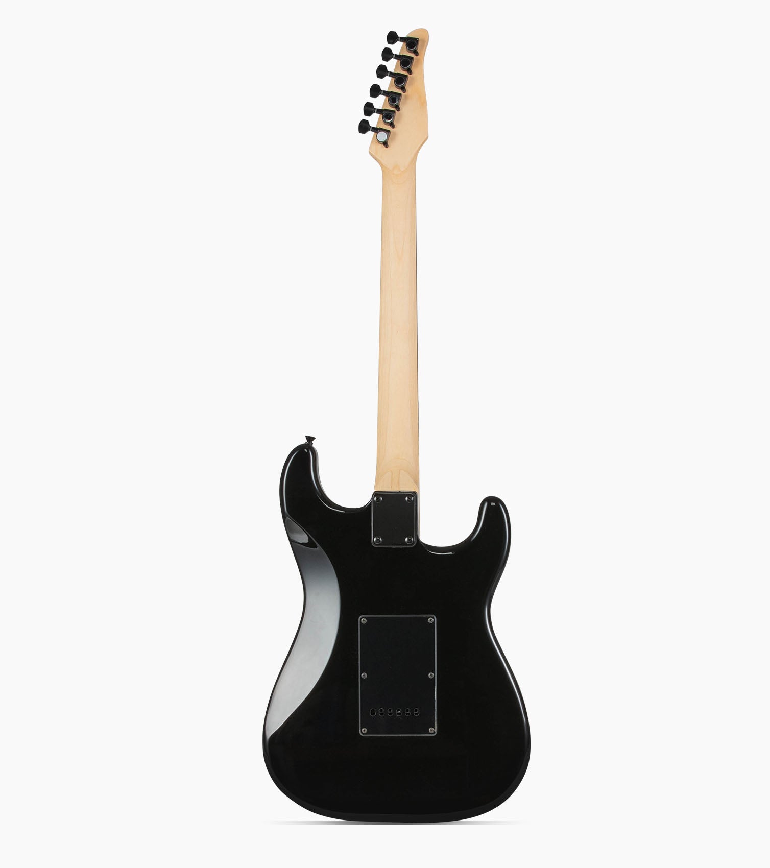 back of 39” Left Handed Blue beginner electric guitar