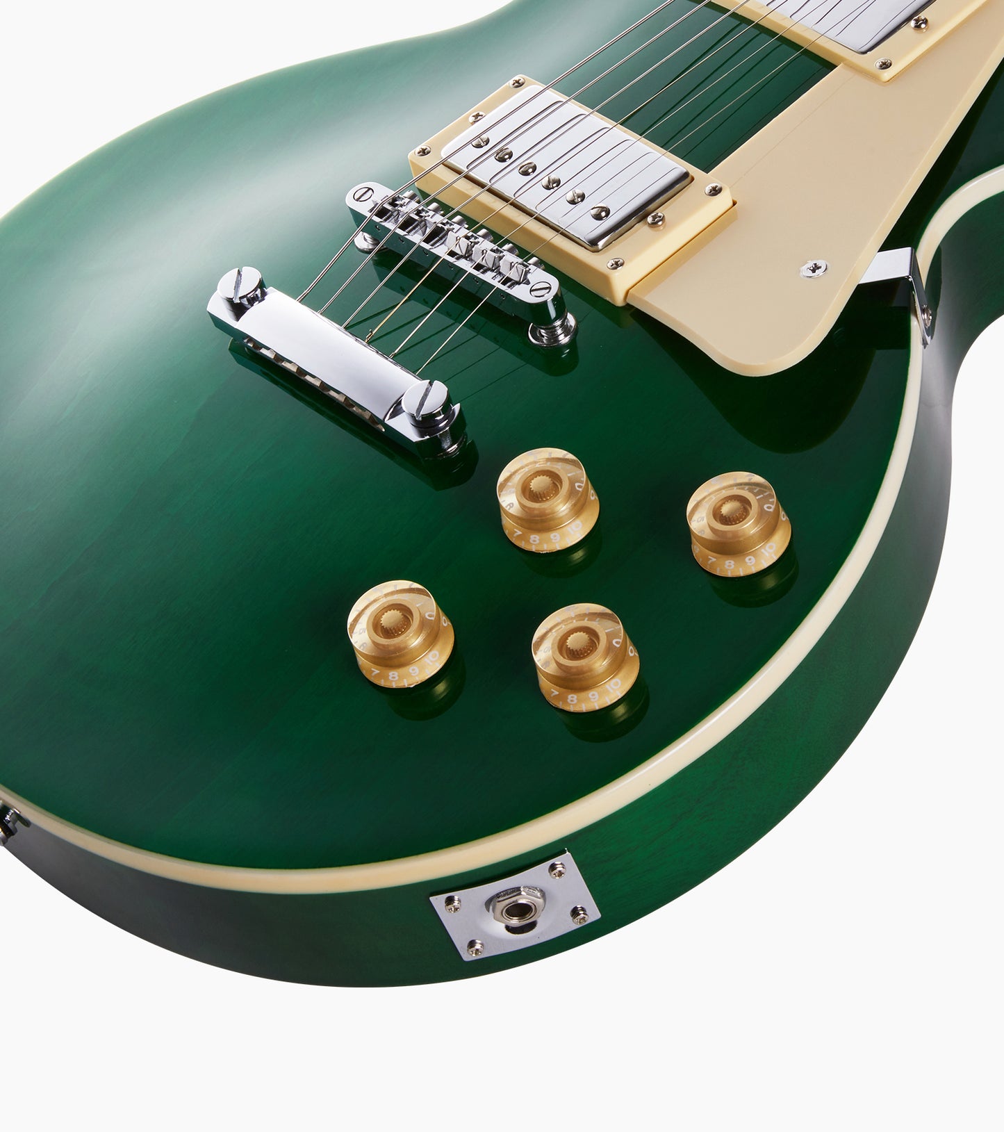 39 inch Les Paul Electric Guitar in Green - Output Jack and Controls