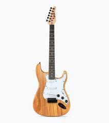 Natural double-cutaway beginner electric guitar