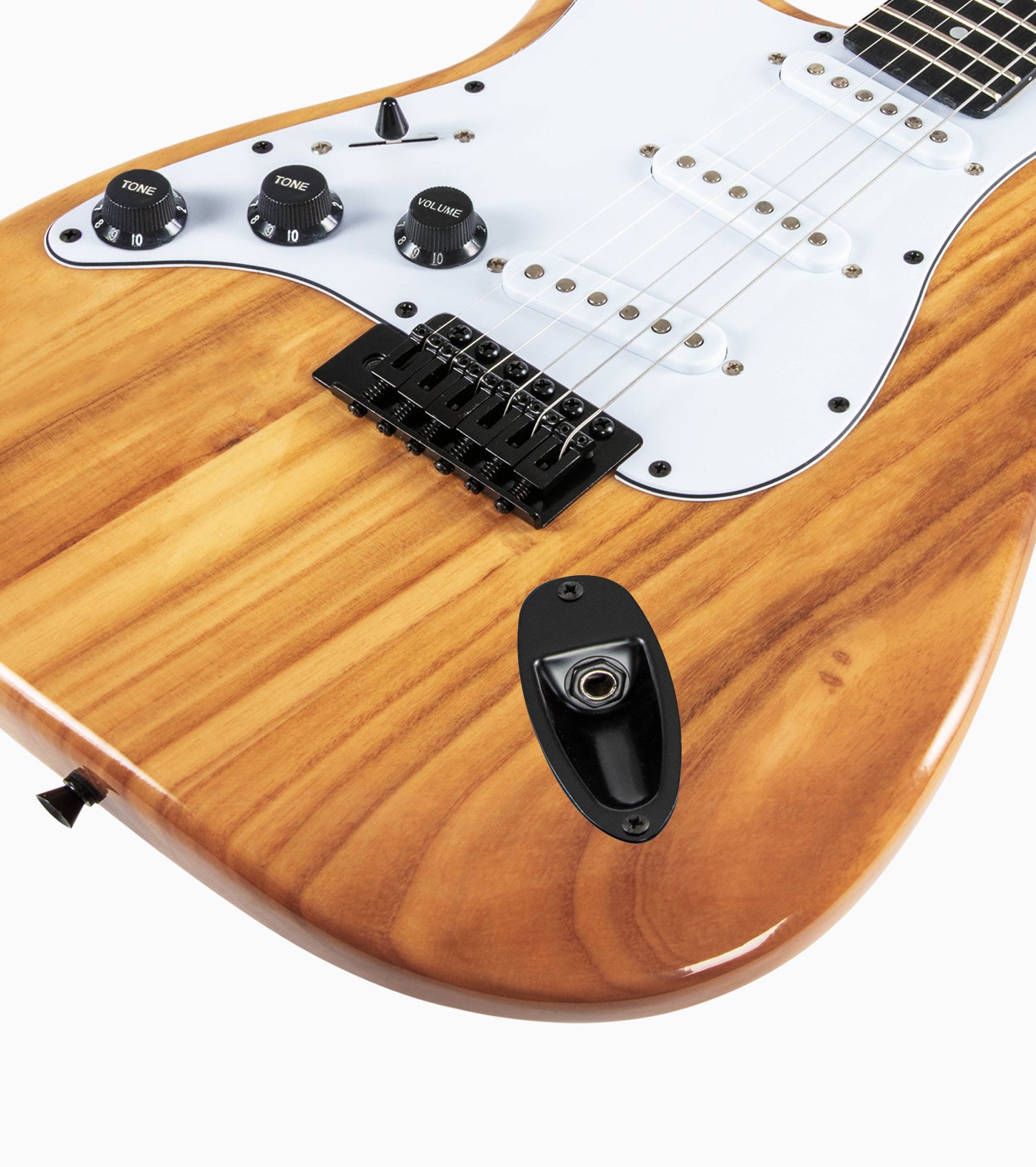 39 in Left Handed Natural Stratocaster Electric Guitar - Controls