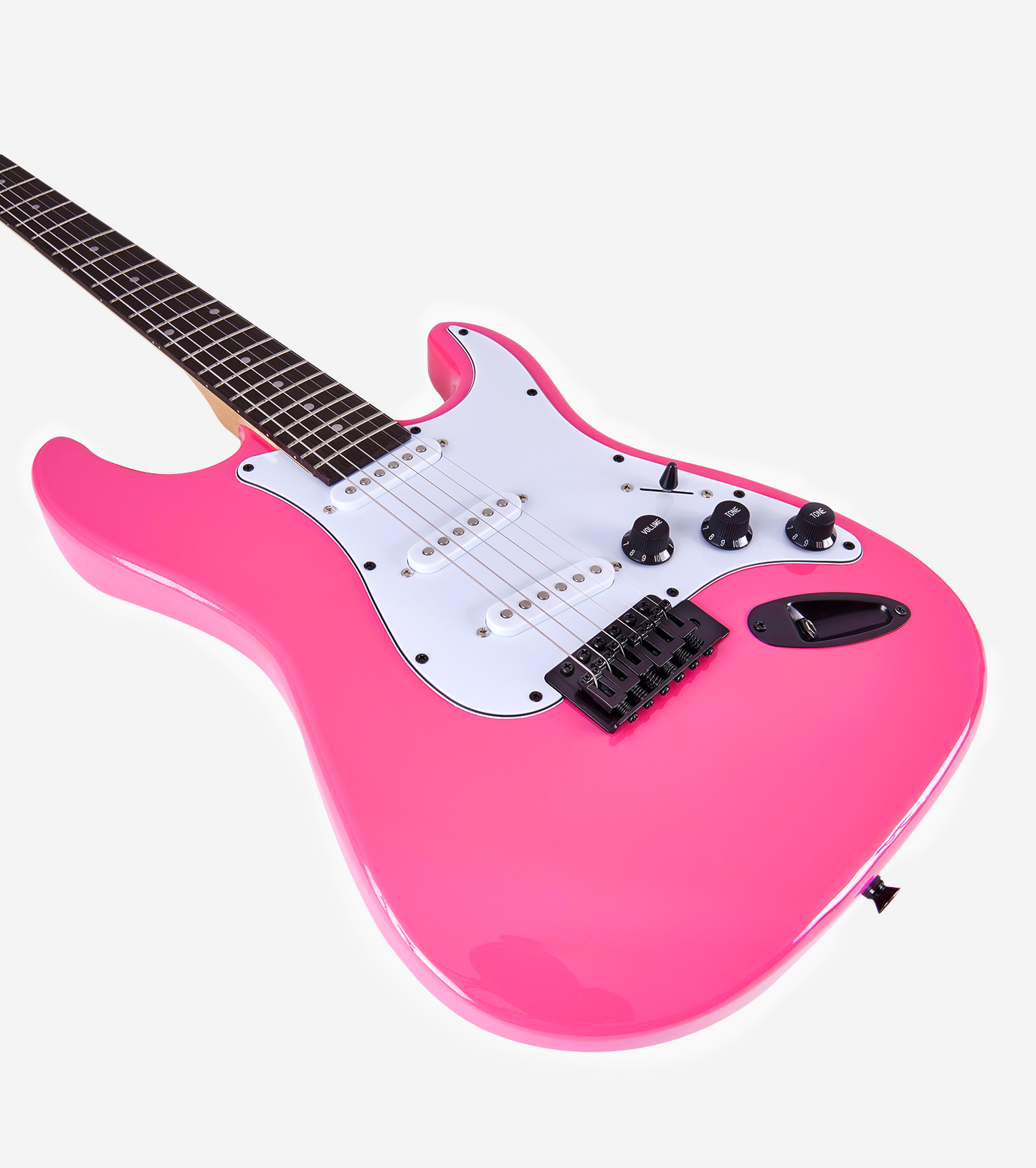 39 in Pink Stratocaster Electric Guitar - Hero Image
