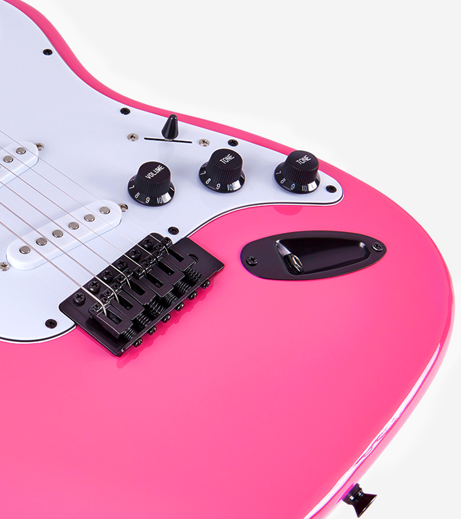 39 in Pink Stratocaster Electric Guitar - Controls 