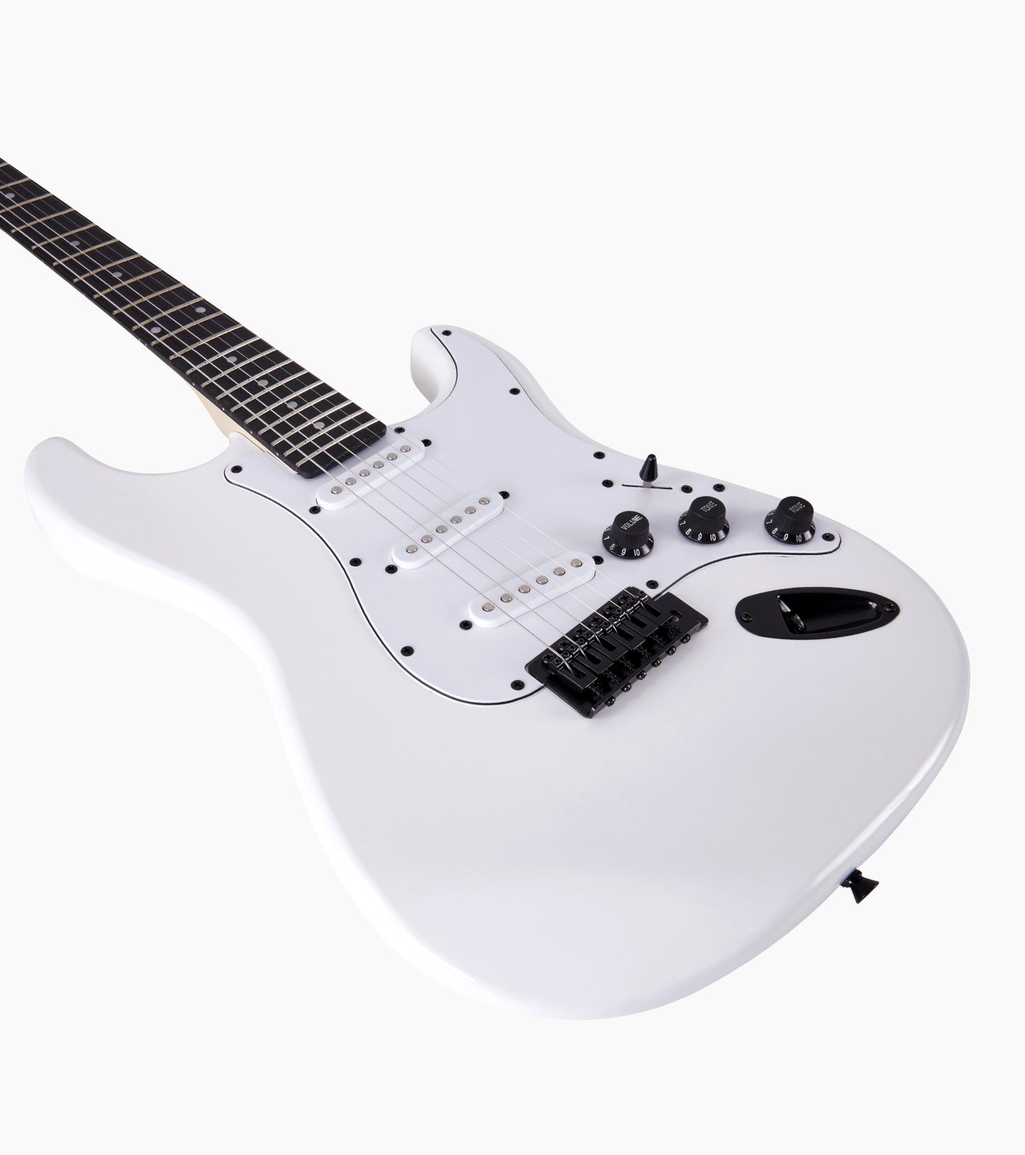 39 in White Stratocaster Electric Guitar - Hero Image