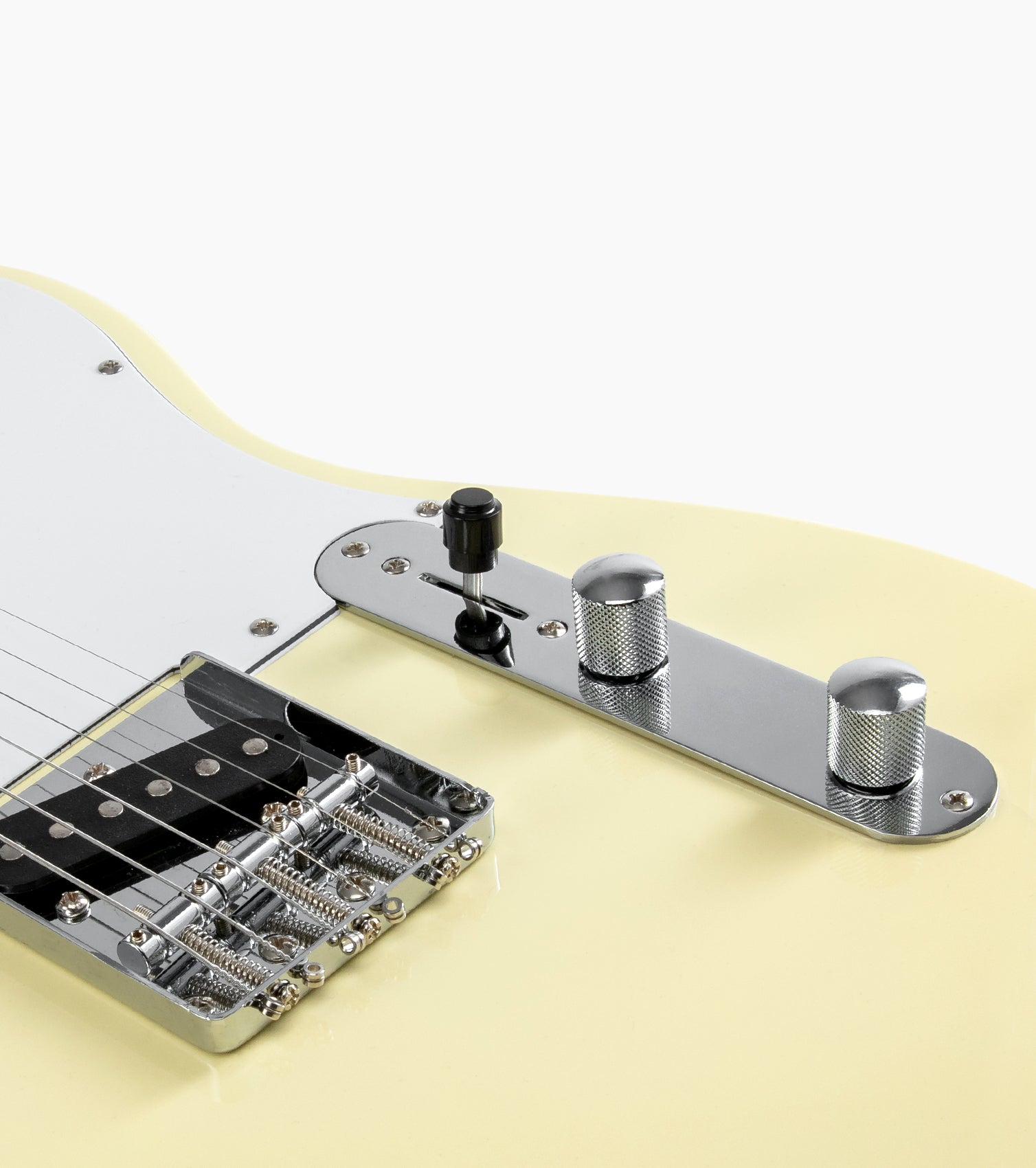 30 inch Telecaster Electric Guitar Cream White - Controls