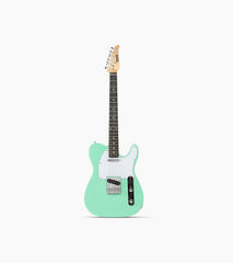 Green single-cutaway electric guitar