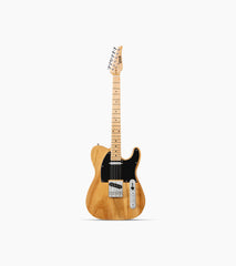 Natural single-cutaway electric guitar