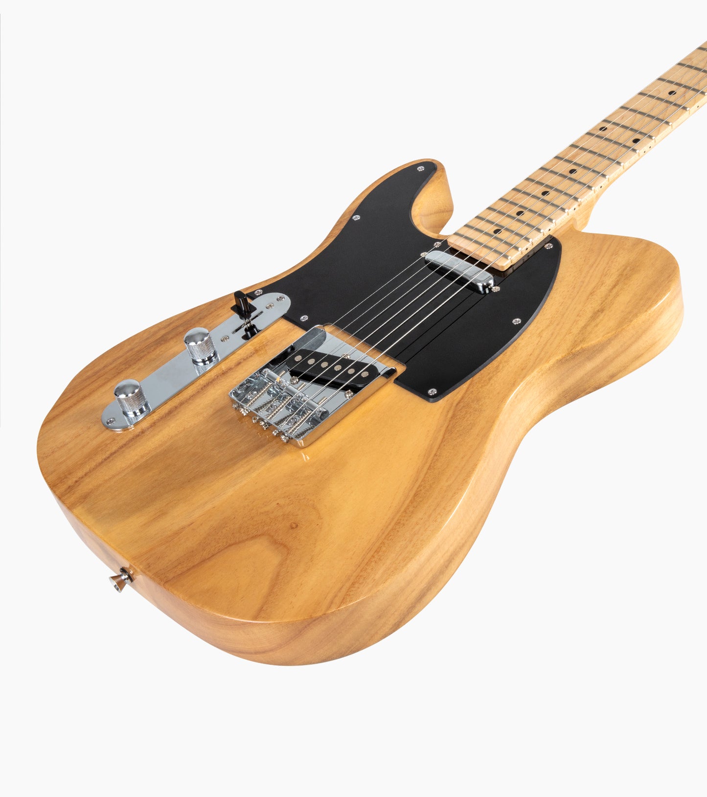 30 inch Telecaster Left Handed Electric Guitar Natural - Front