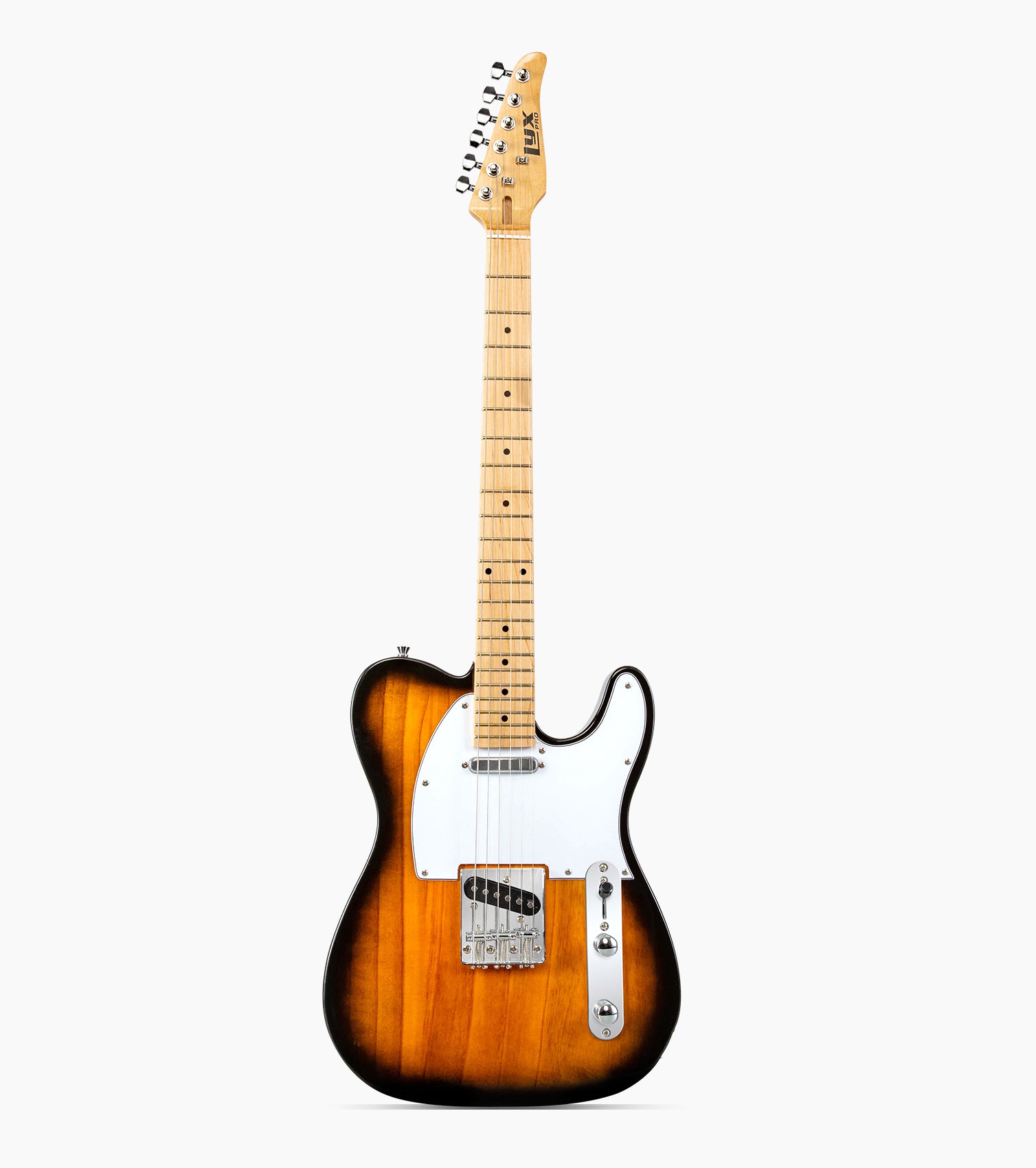 Sunburst single-cutaway electric guitar