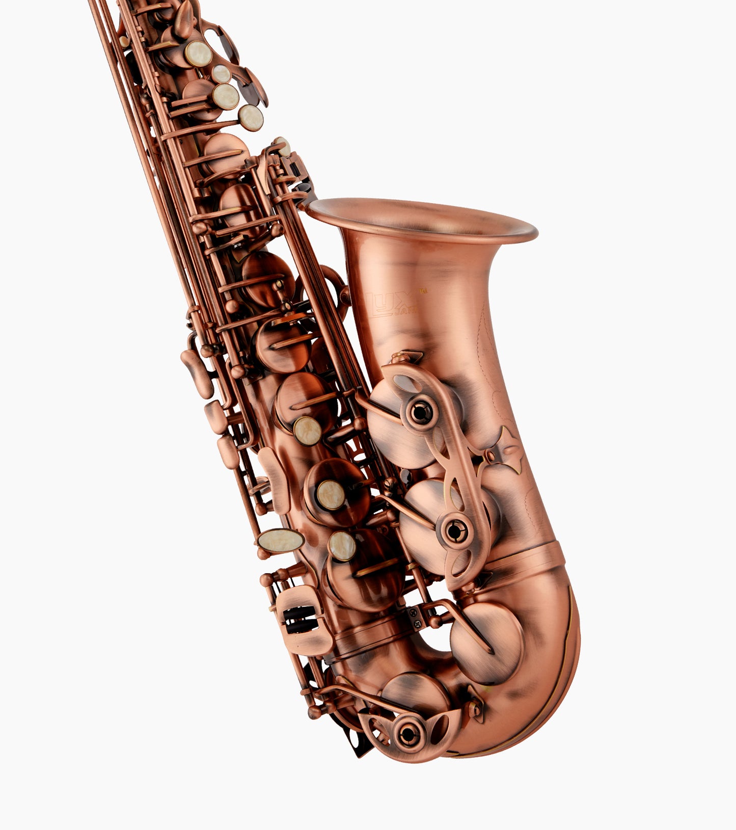 close-up of red e flat alto sax