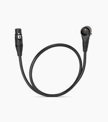 1.5ft angled male to female black XLR cable