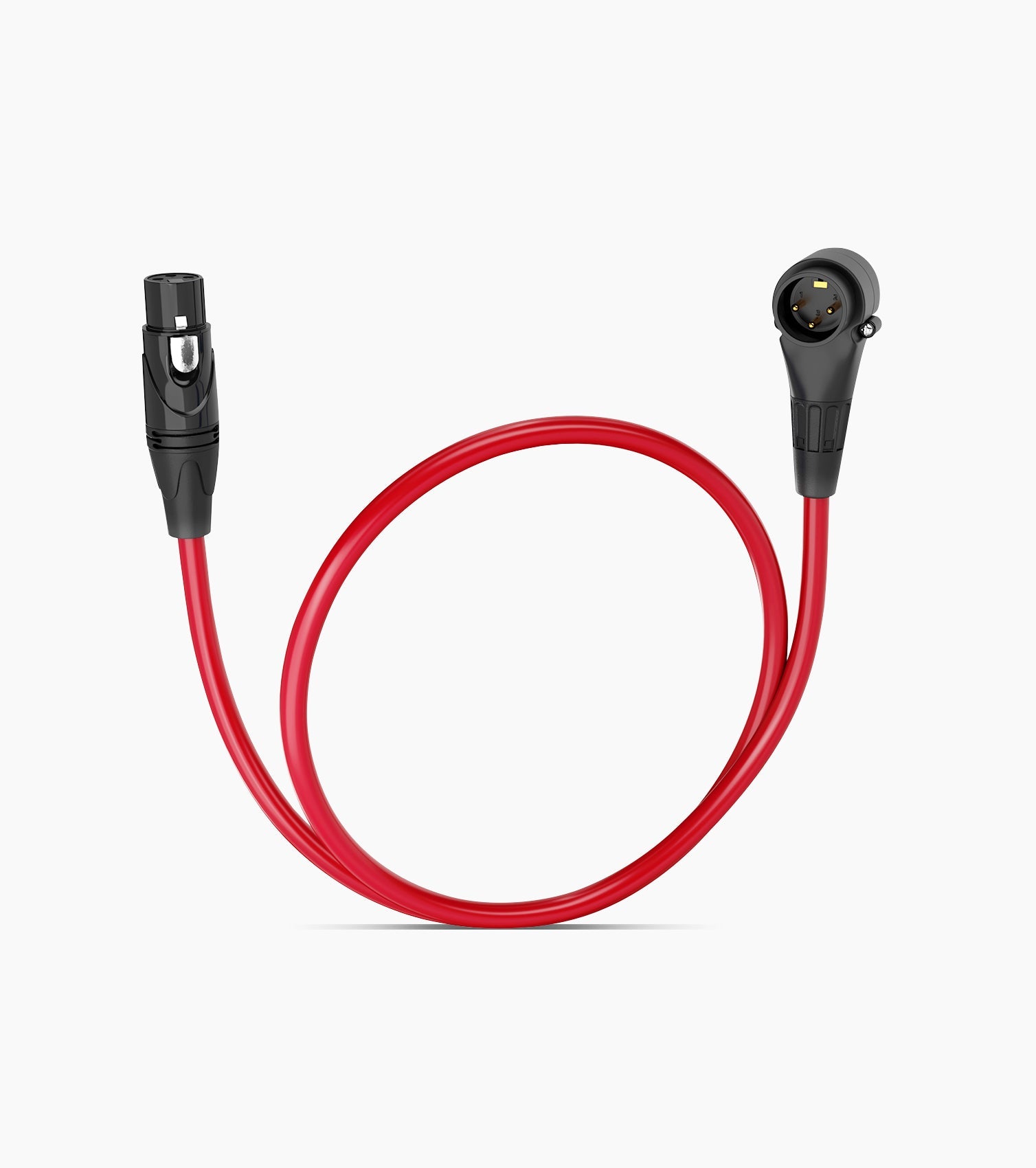 1.5 Feet Red XLR Cable Angled Male - Hero Image