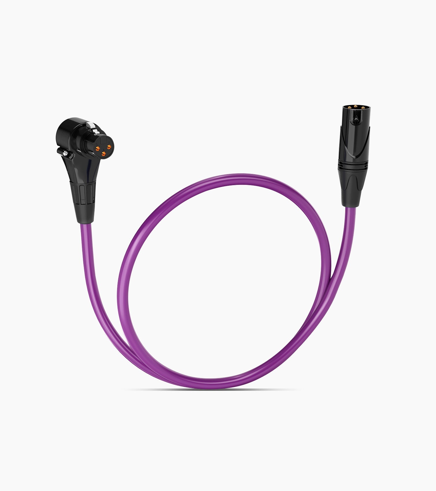 1.5 Feet Purple XLR Cable Angled Female - Hero Image