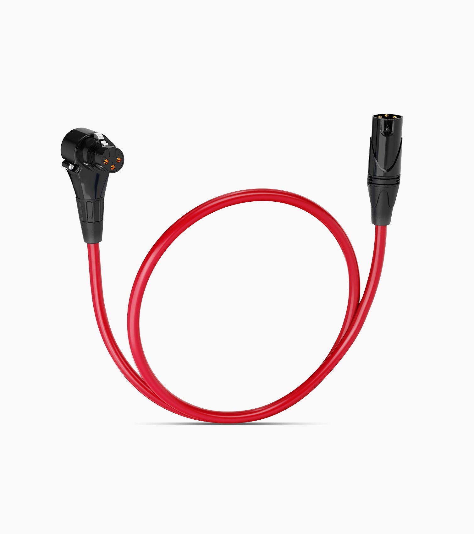1.5 Feet Red XLR Cable Angled Female - Hero Image