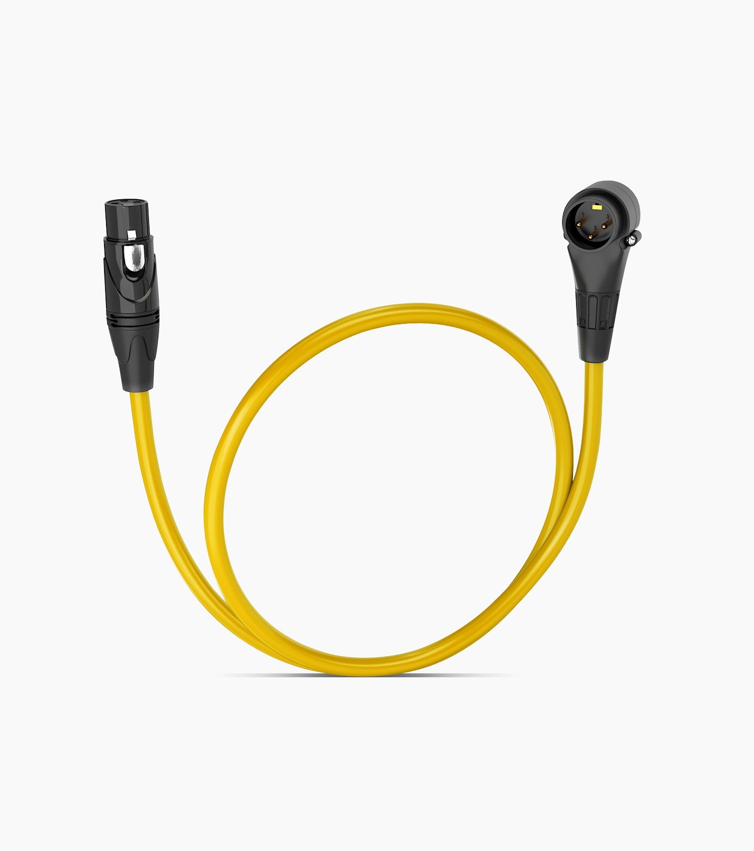1.5 Feet Yellow XLR Cable Angled Male - Hero Image