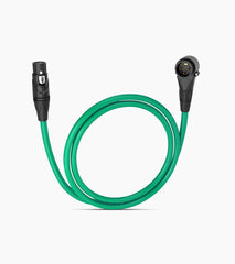 3 Feet Green XLR Cable Angled Male - Hero Image
