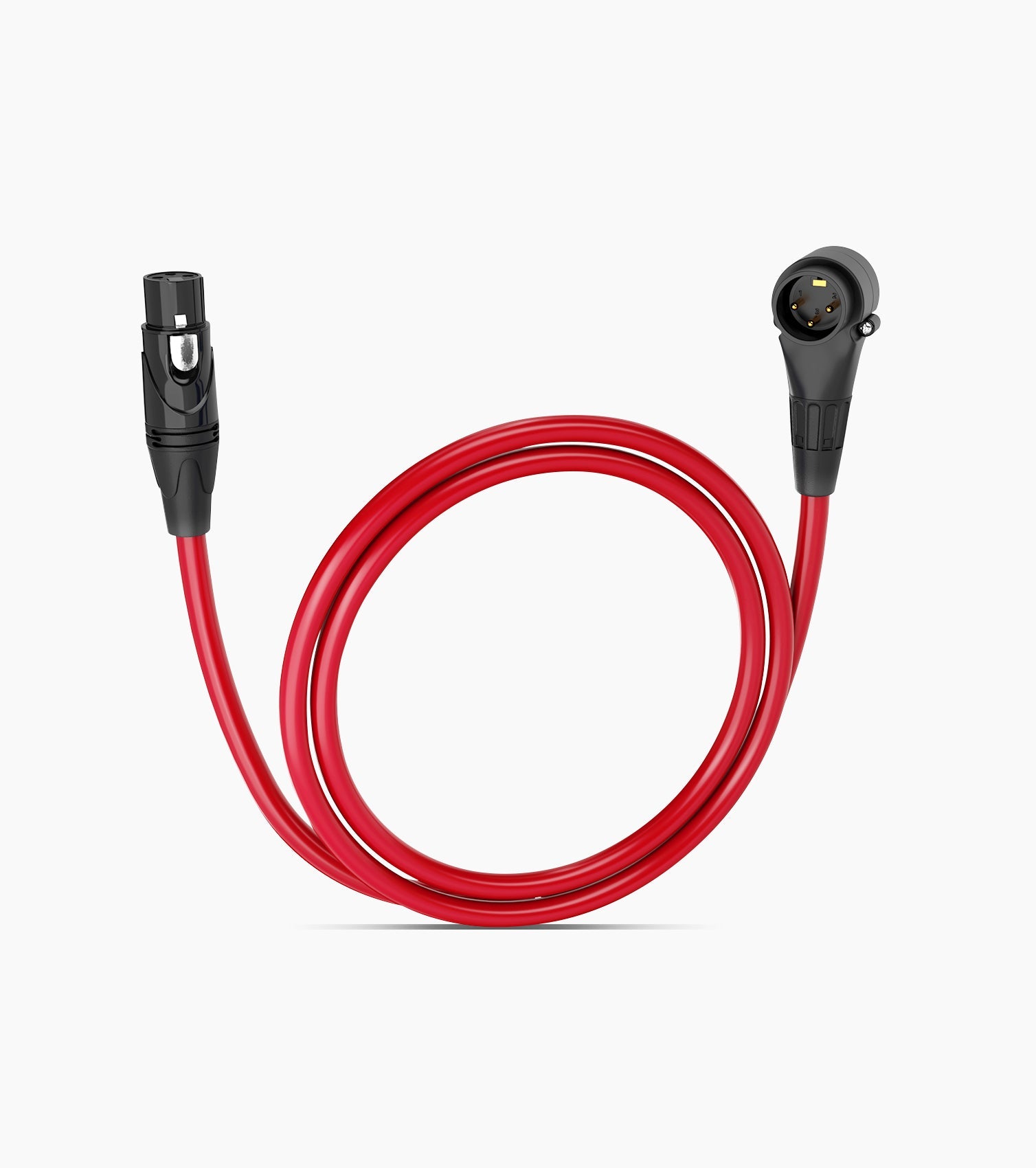 3 Feet Red XLR Cable Angled Male - Hero Image