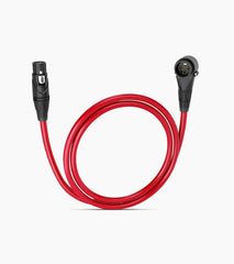 3 Feet Red XLR Cable Angled Male - Hero Image