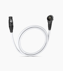 3 Feet White XLR Cable Angled Male - Hero Image