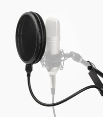 microphone pop filter with flexible gooseneck side view 