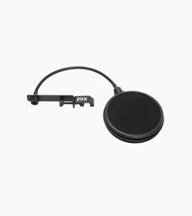 microphone pop filter with flexible gooseneck lying flat 