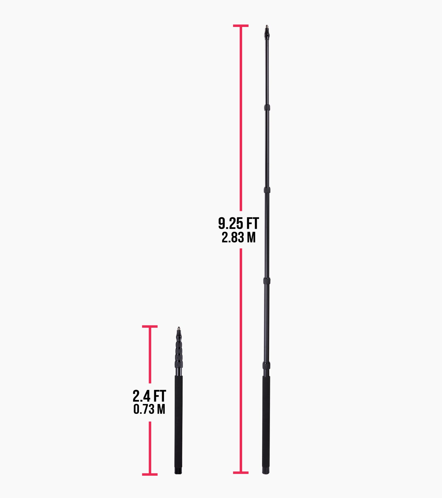 telescoping microphone boom pole sections 