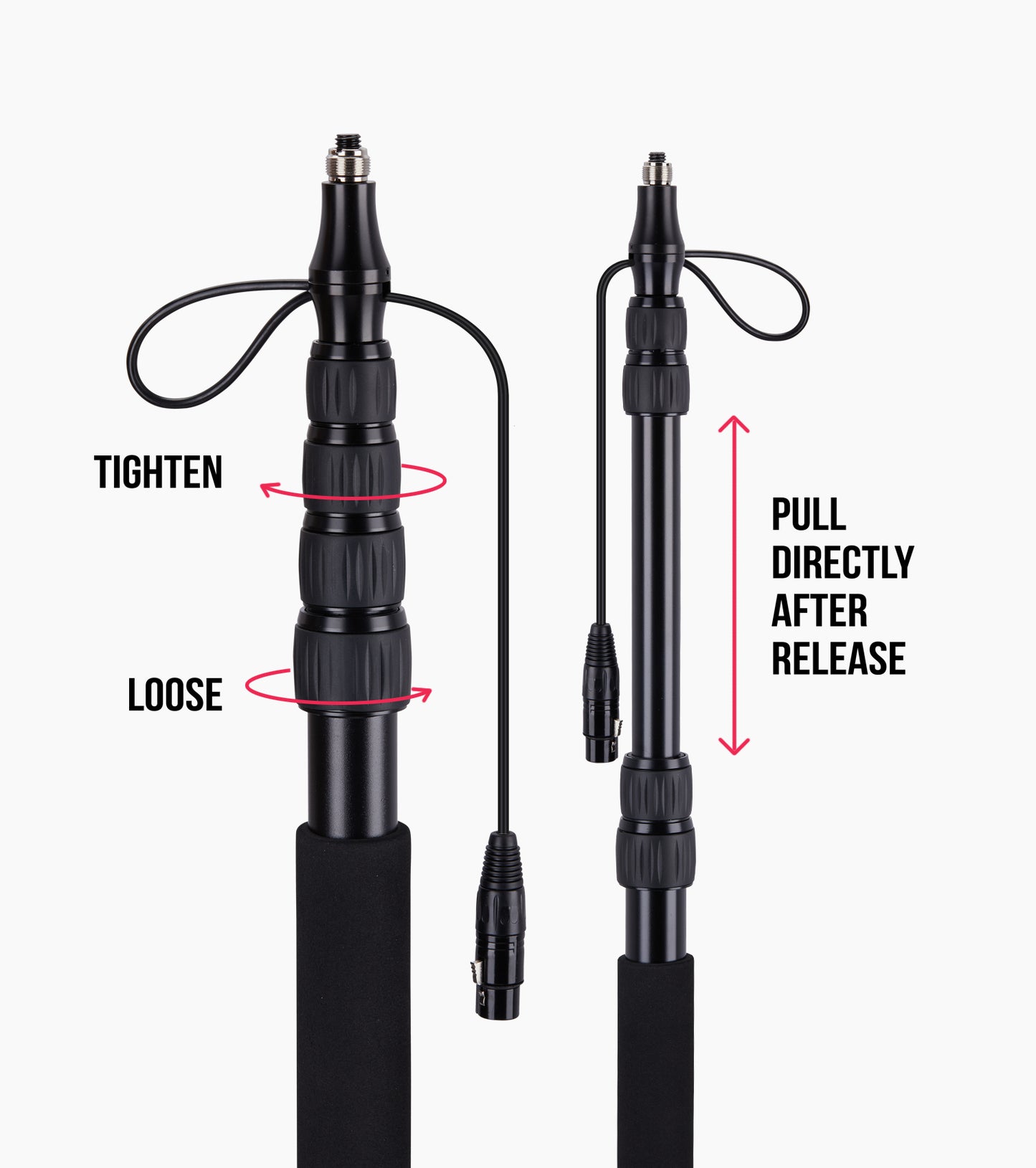 LyxPro Telescoping Microphone Boompole with Cable - Features
