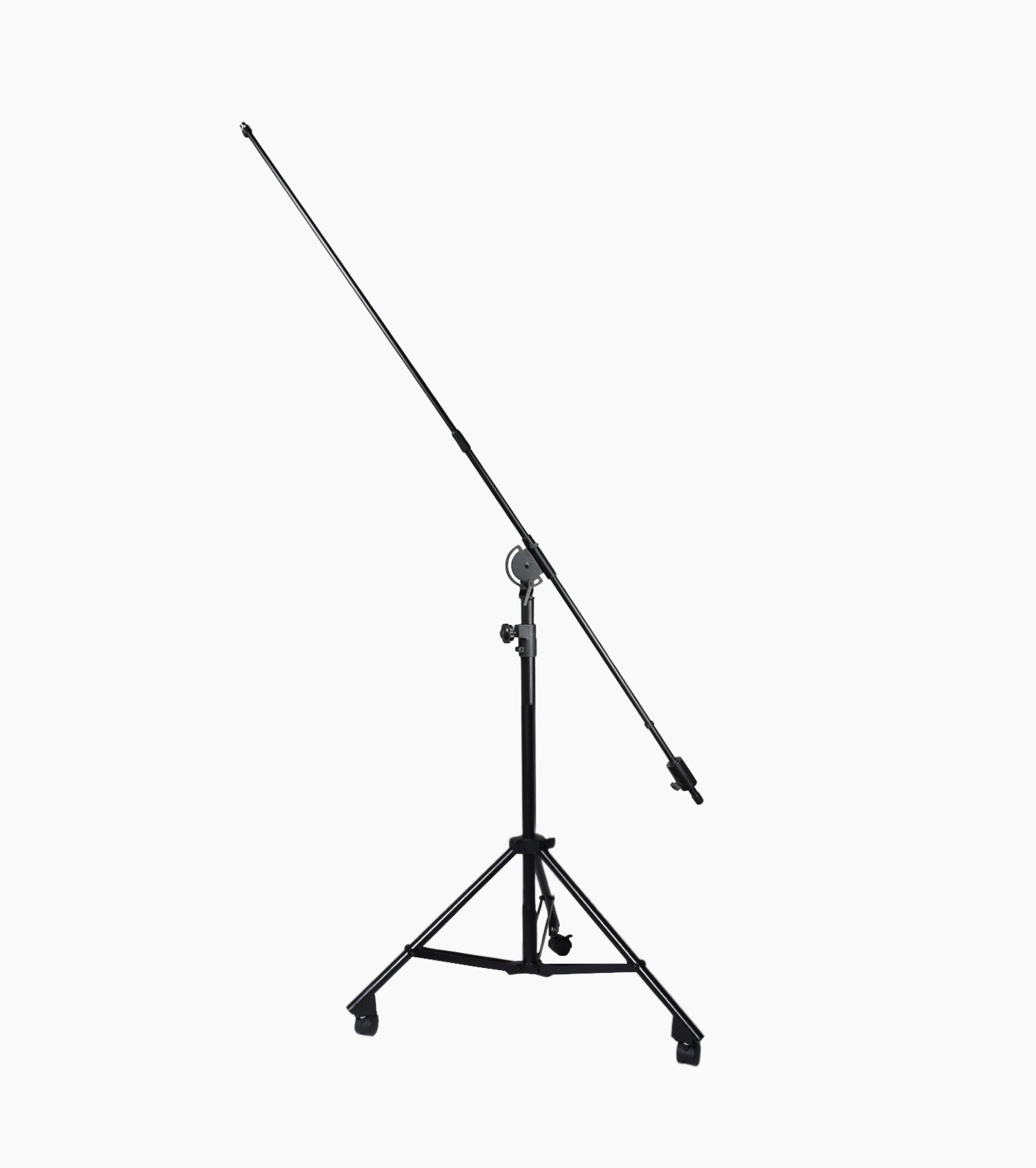  tripod mic stand with telescoping boom and wheels 