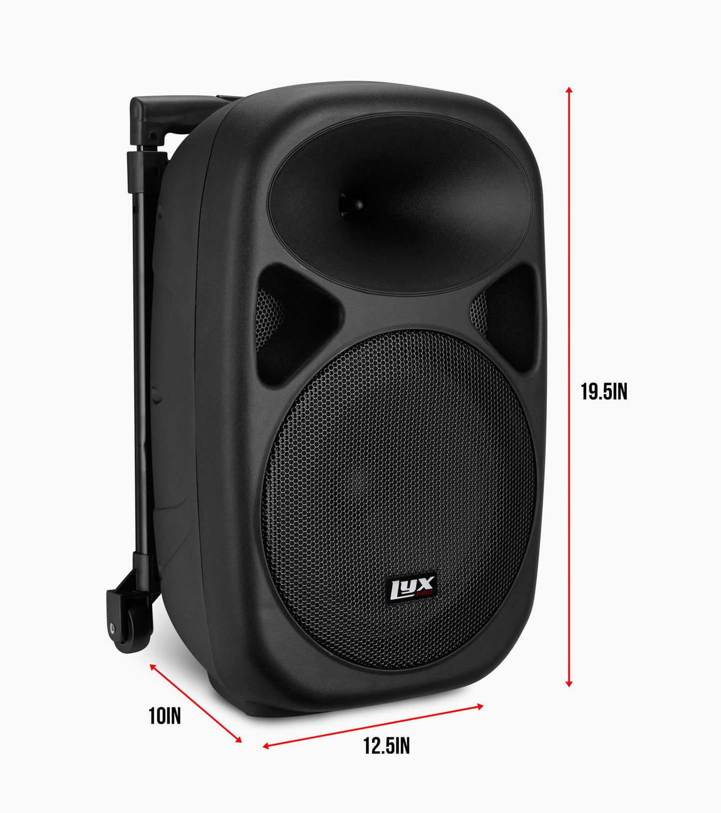 LyxPro 10 in Battery Powered Speaker - Dimensions