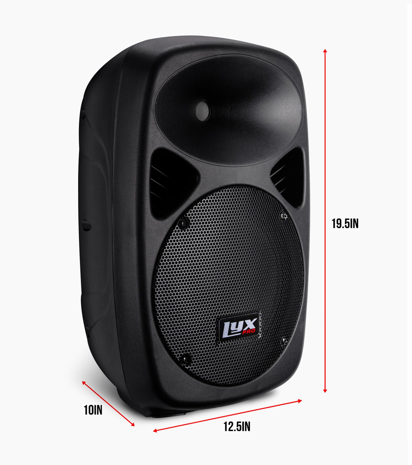 10” portable PA speaker dimensions 