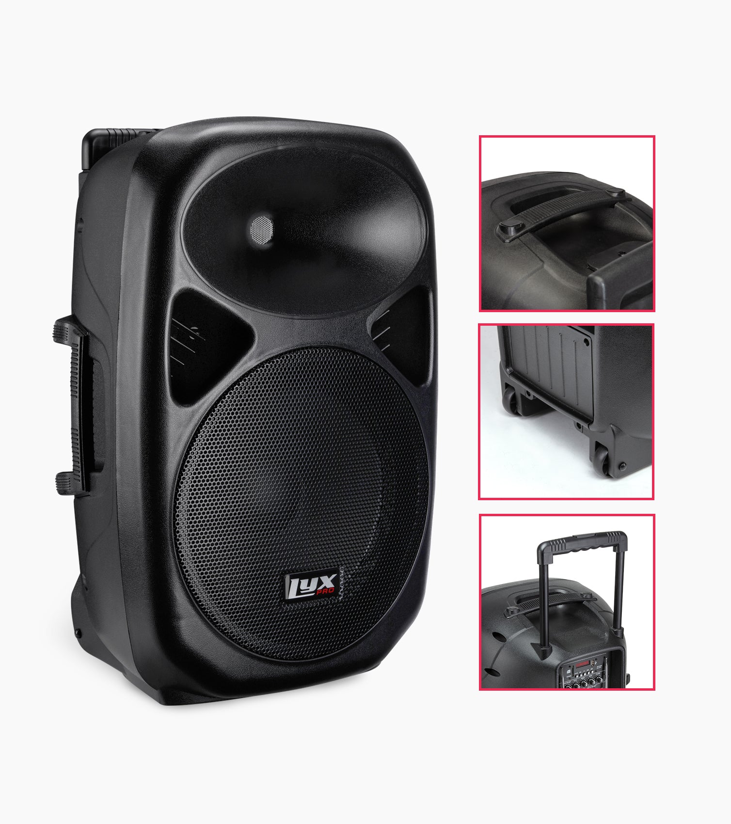 12” portable battery-powered PA speaker parts