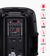 12” portable battery-powered PA speaker control panel