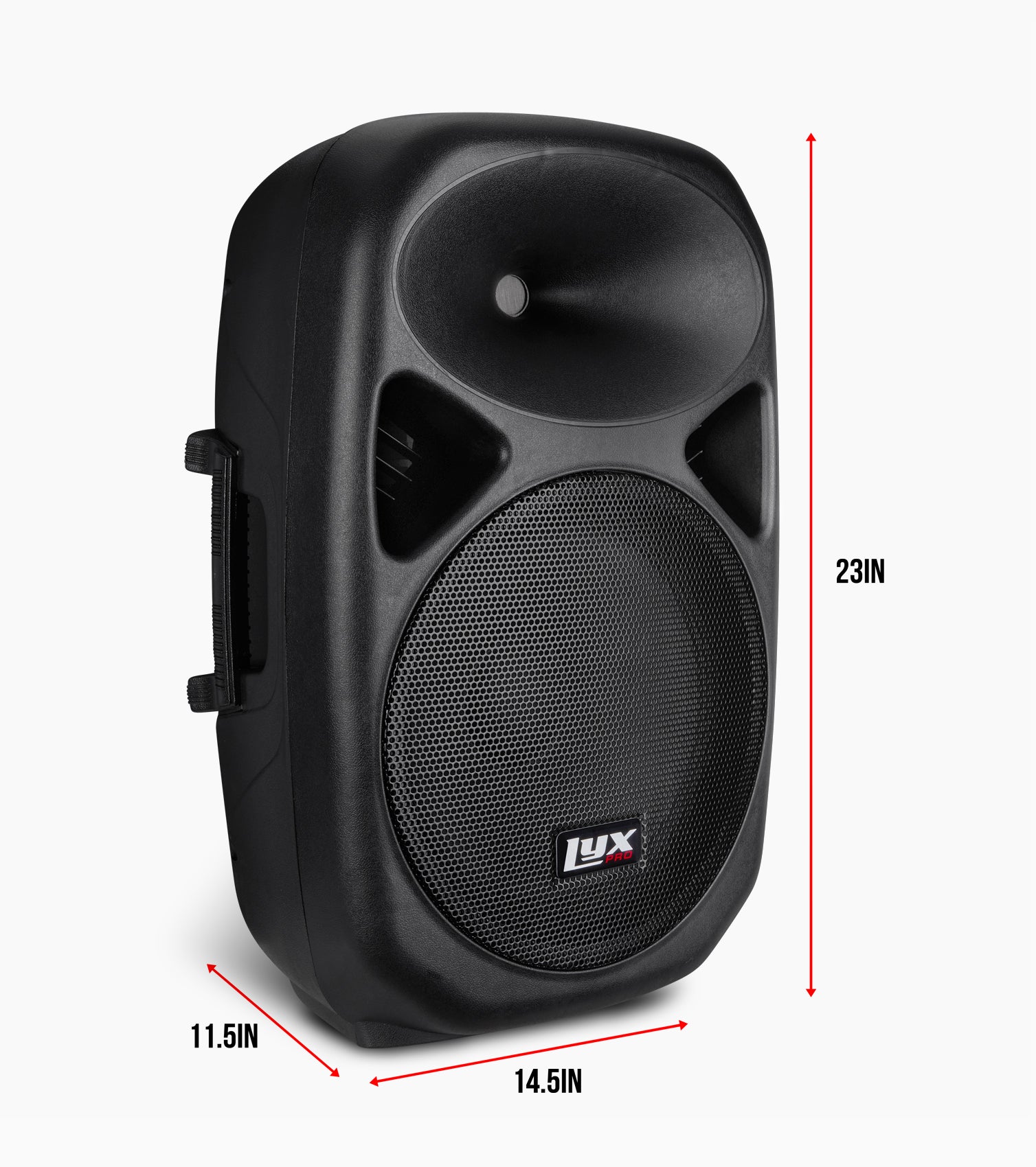 LyxPro Portable 12 in Passive PA Speaker - Dimensions