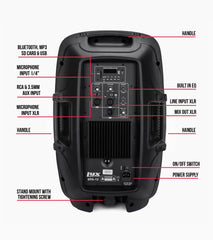 12” portable PA speaker overview 