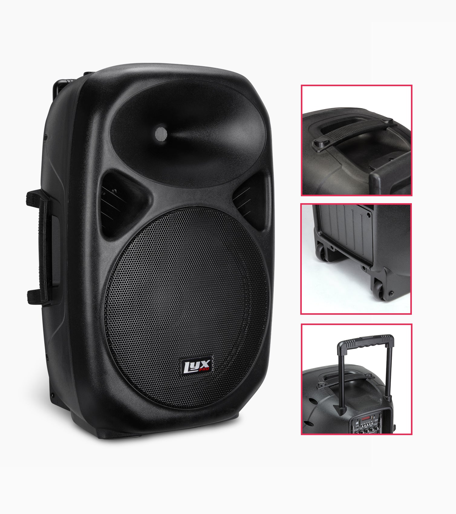 15” portable battery-powered PA speaker parts