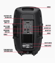 15” portable PA speaker overview