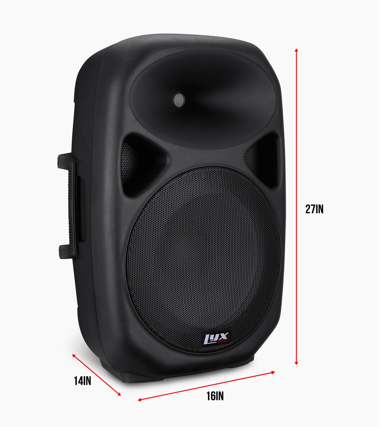 LyxPro 15 in Portable PA Speaker - Dimensions