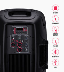 15” portable PA speaker control panel 