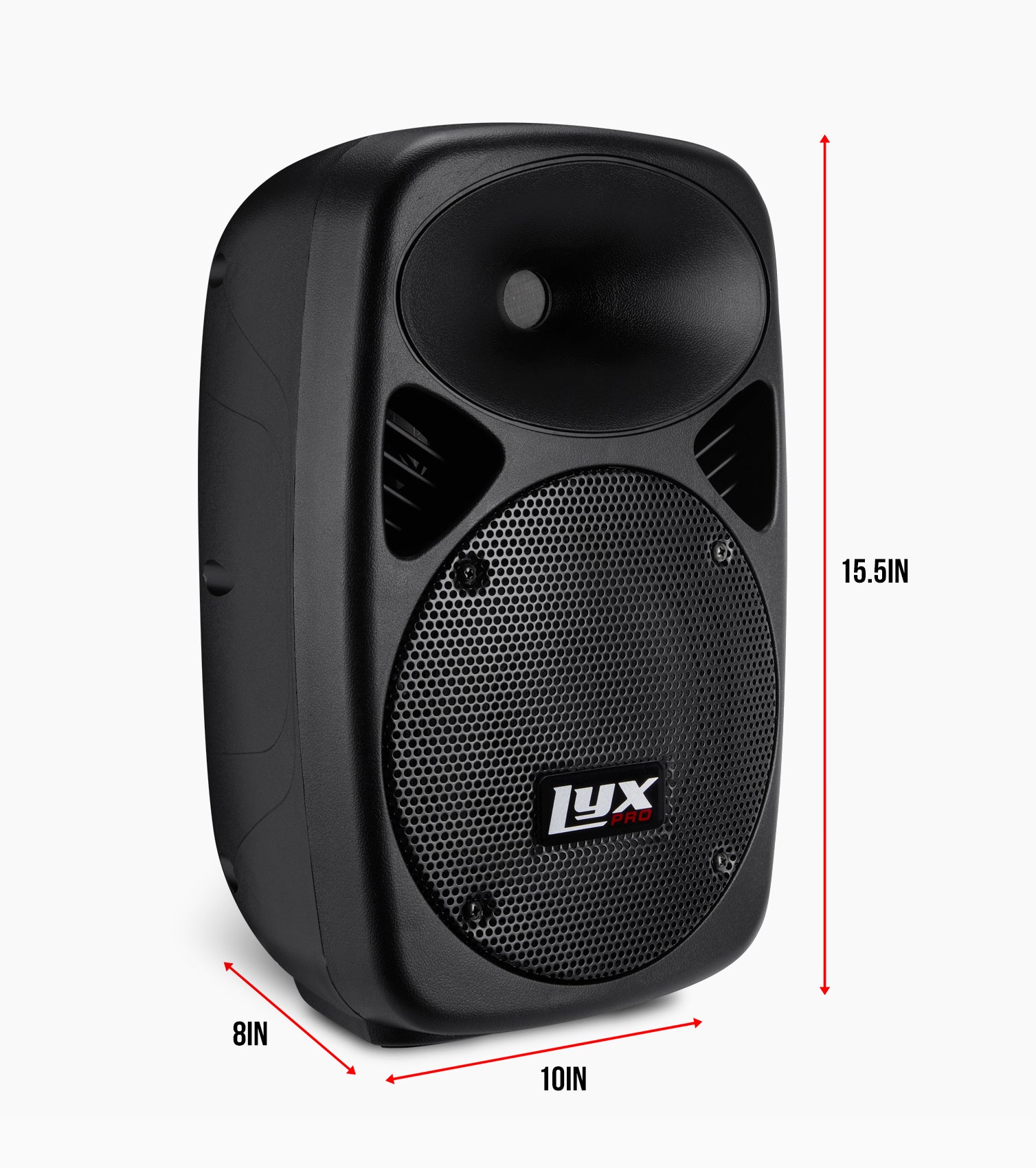 LyxPro Portable 8 in Passive PA Speaker - Dimensions