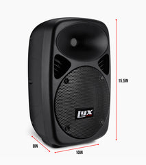8” portable passive PA speaker dimensions 